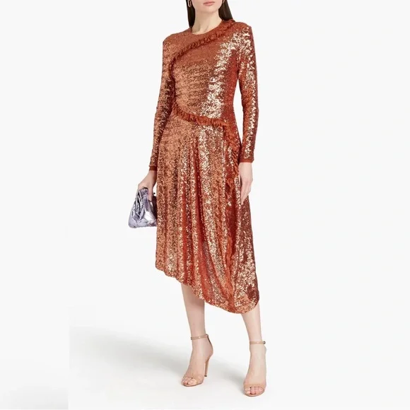 Preen by Thornton Bregazzi Copper Sequin Dress - Picture 5 of 9